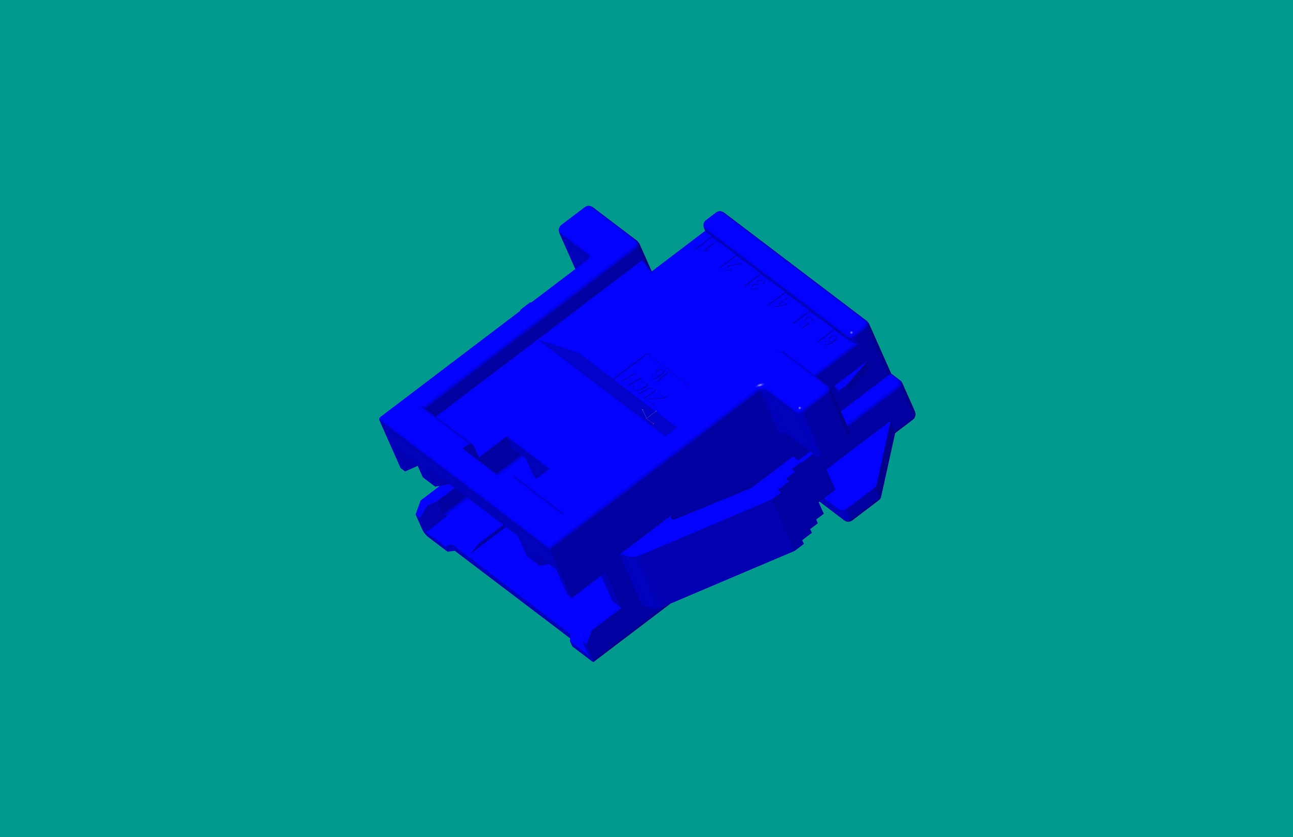 2.0間距，PNIRR-06V-S(帶鎖定面板)插座/藍色/