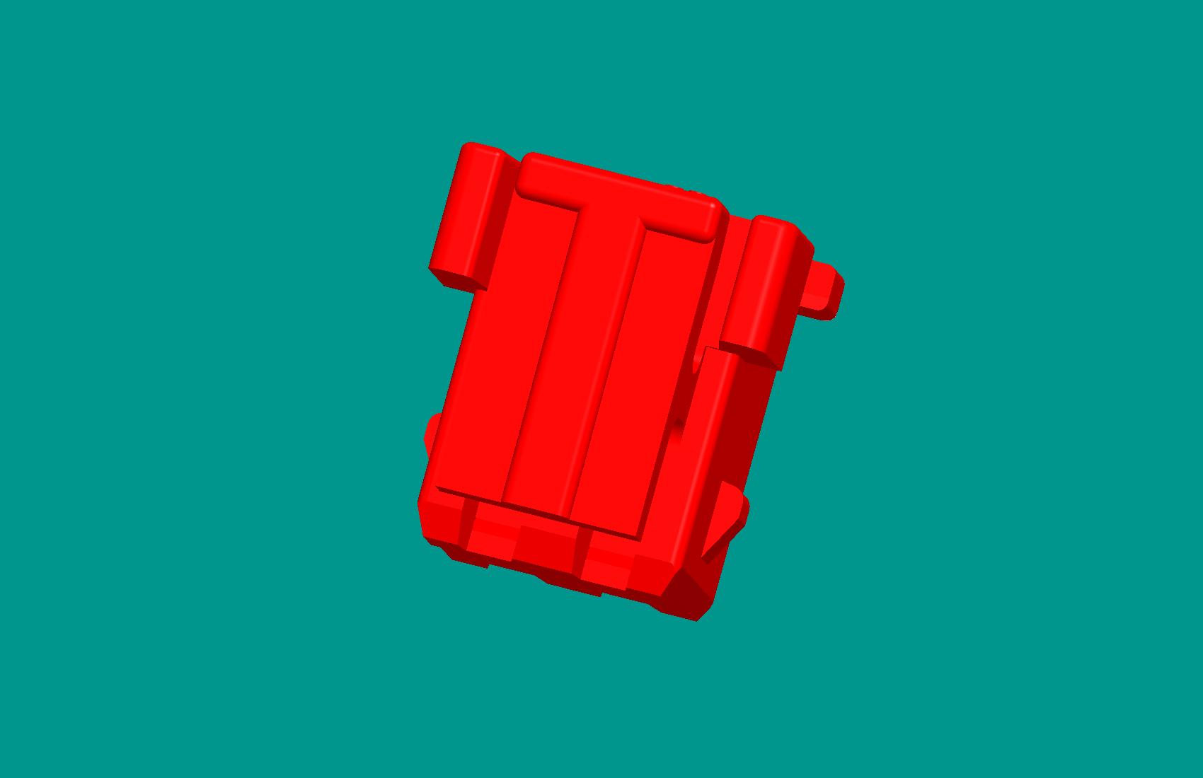 XH不分正反帶扣2孔塑件紅色