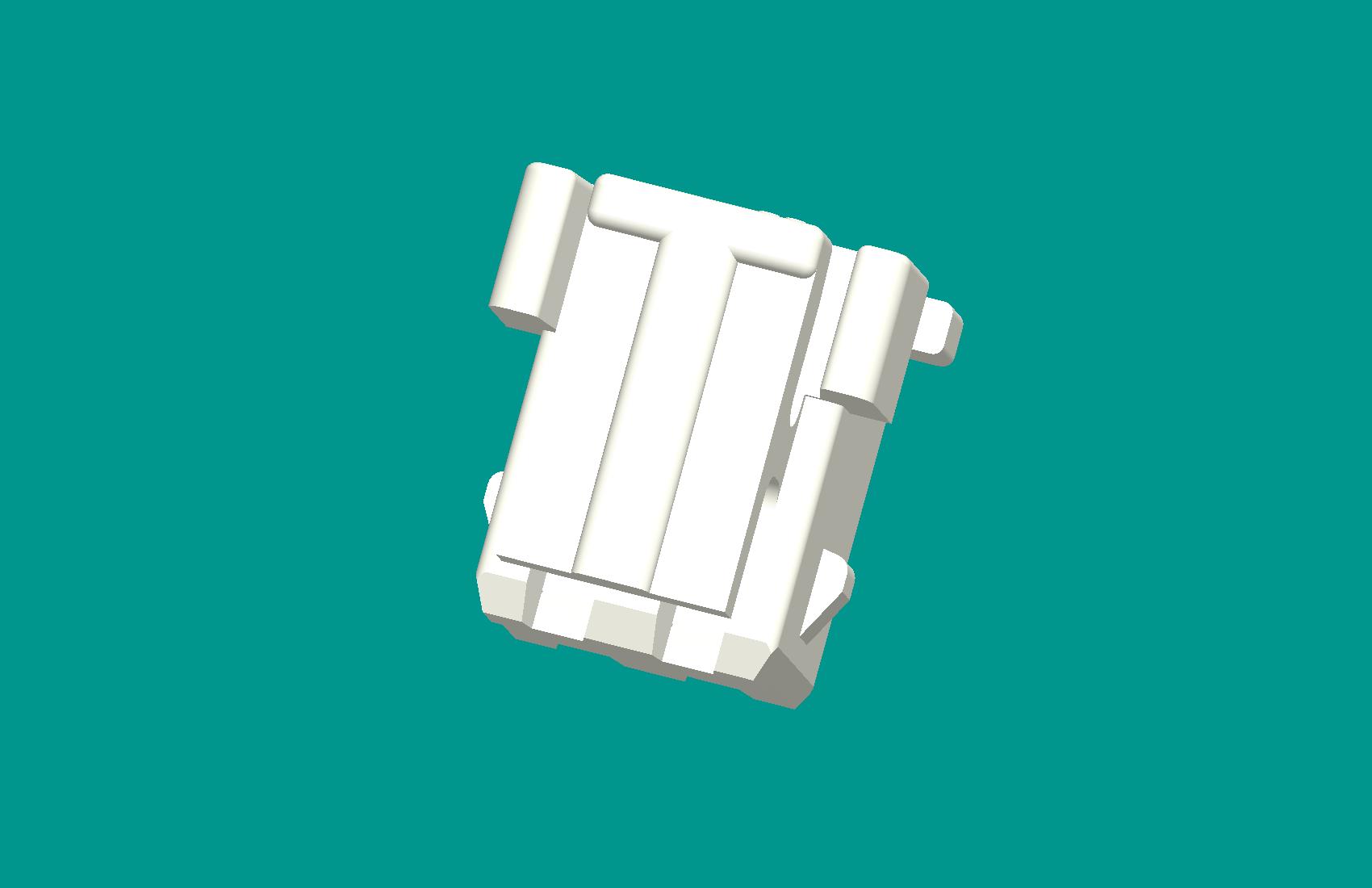 XH不分正反帶扣2孔塑件白色