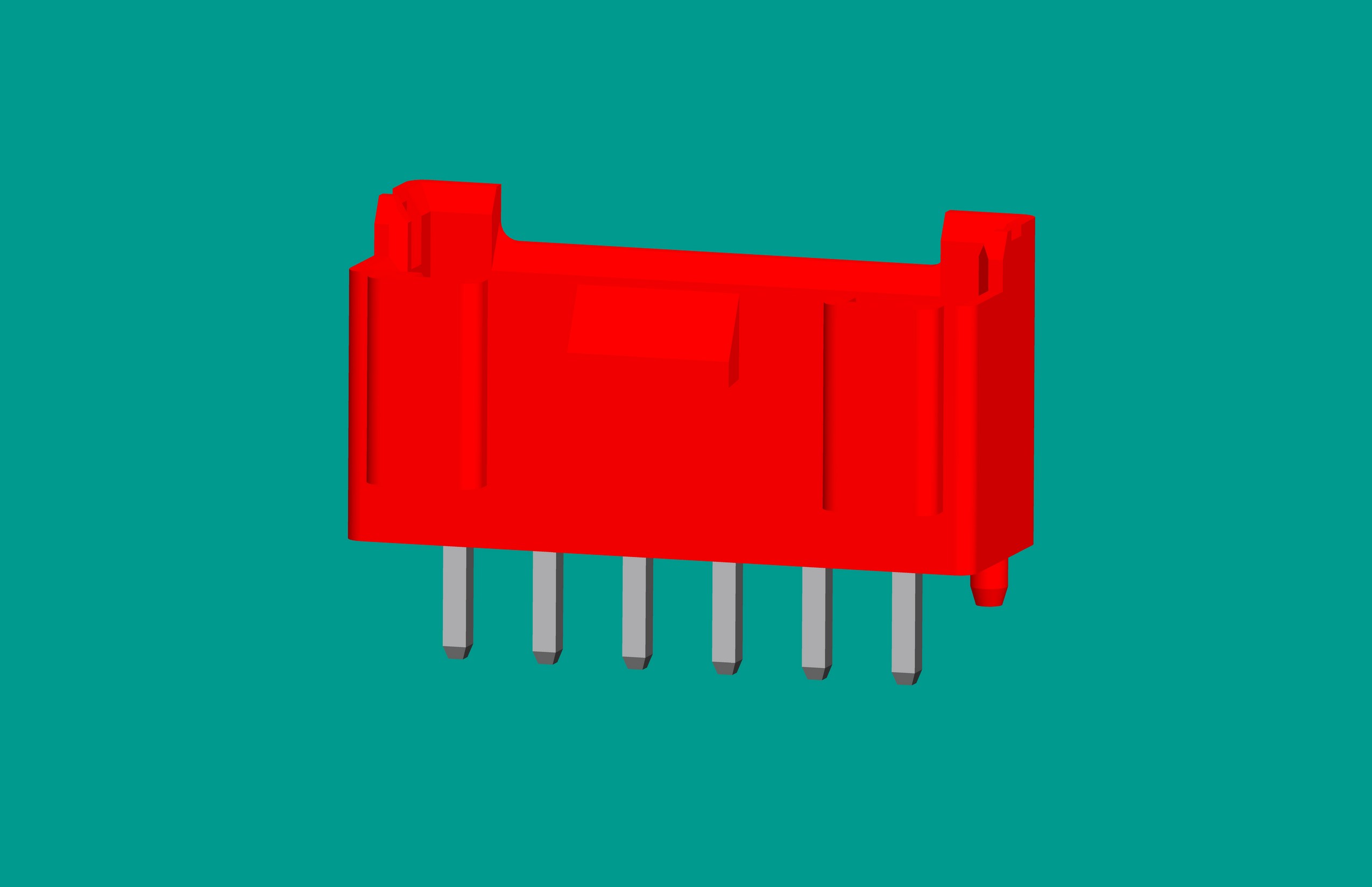 B6B-XH-K3立式針座紅色/普通PA66