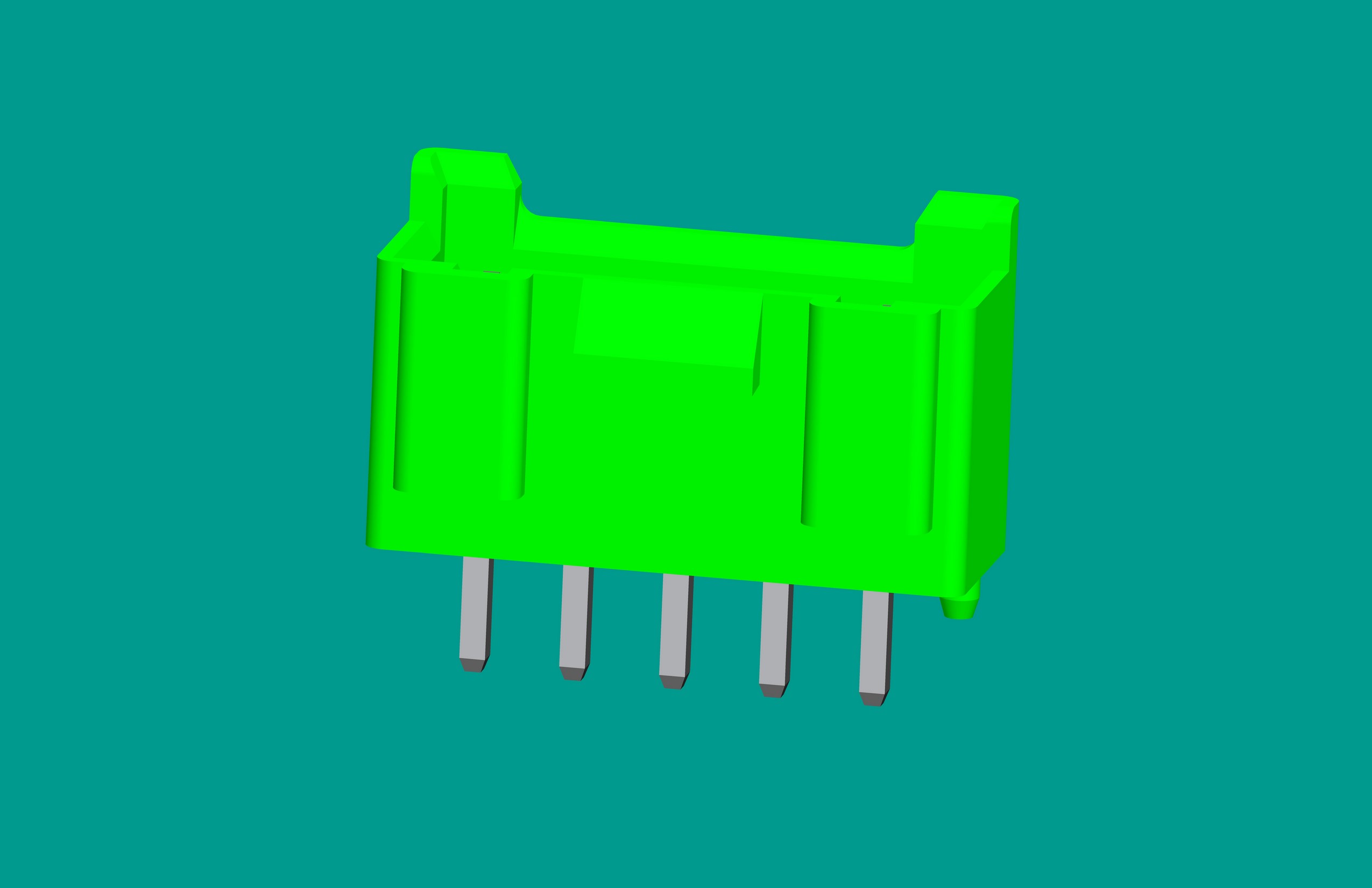 B5B-XH-K3立式針座綠色/普通PA66