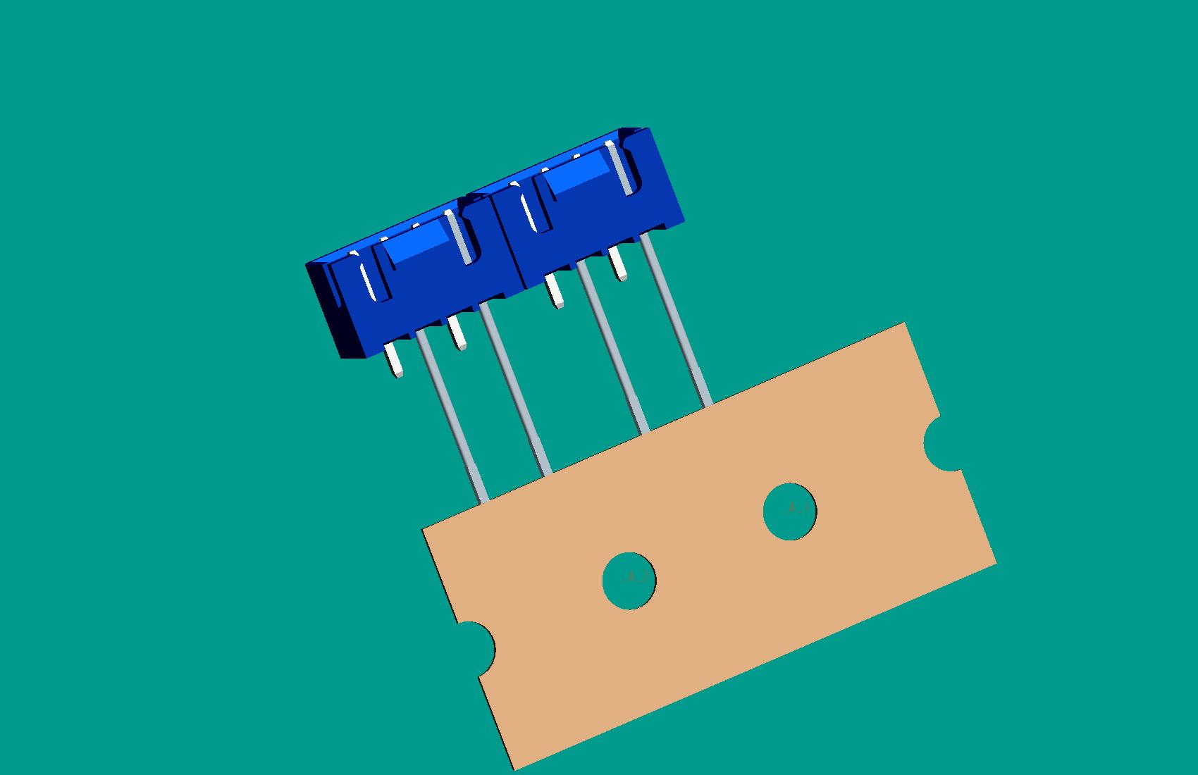 XH-4A(帶扣)立式針座藍色/編帶(步距12.7,1、3長針，反向，10mm，短針外漏長2.5mm)高灼熱絲