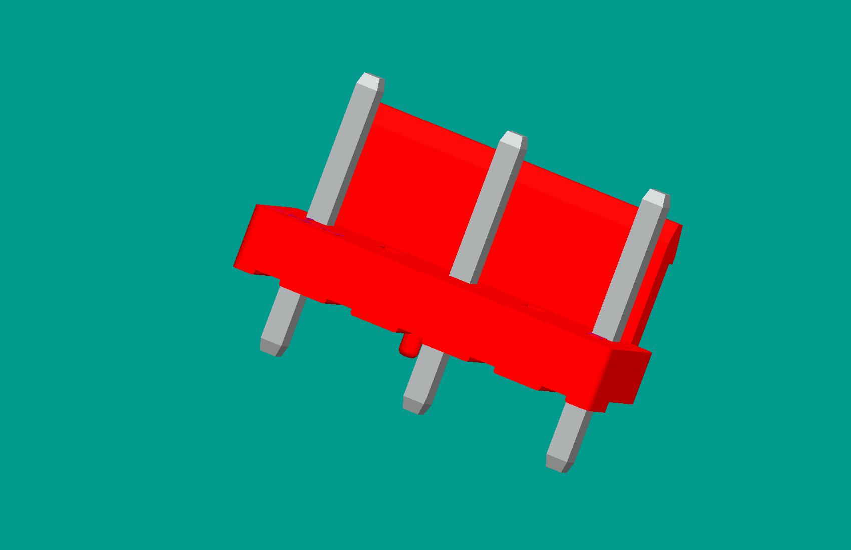 VH-5A3D1（半包防呆柱D1型）立式針座紅色/高灼熱絲(缺第2、4針)