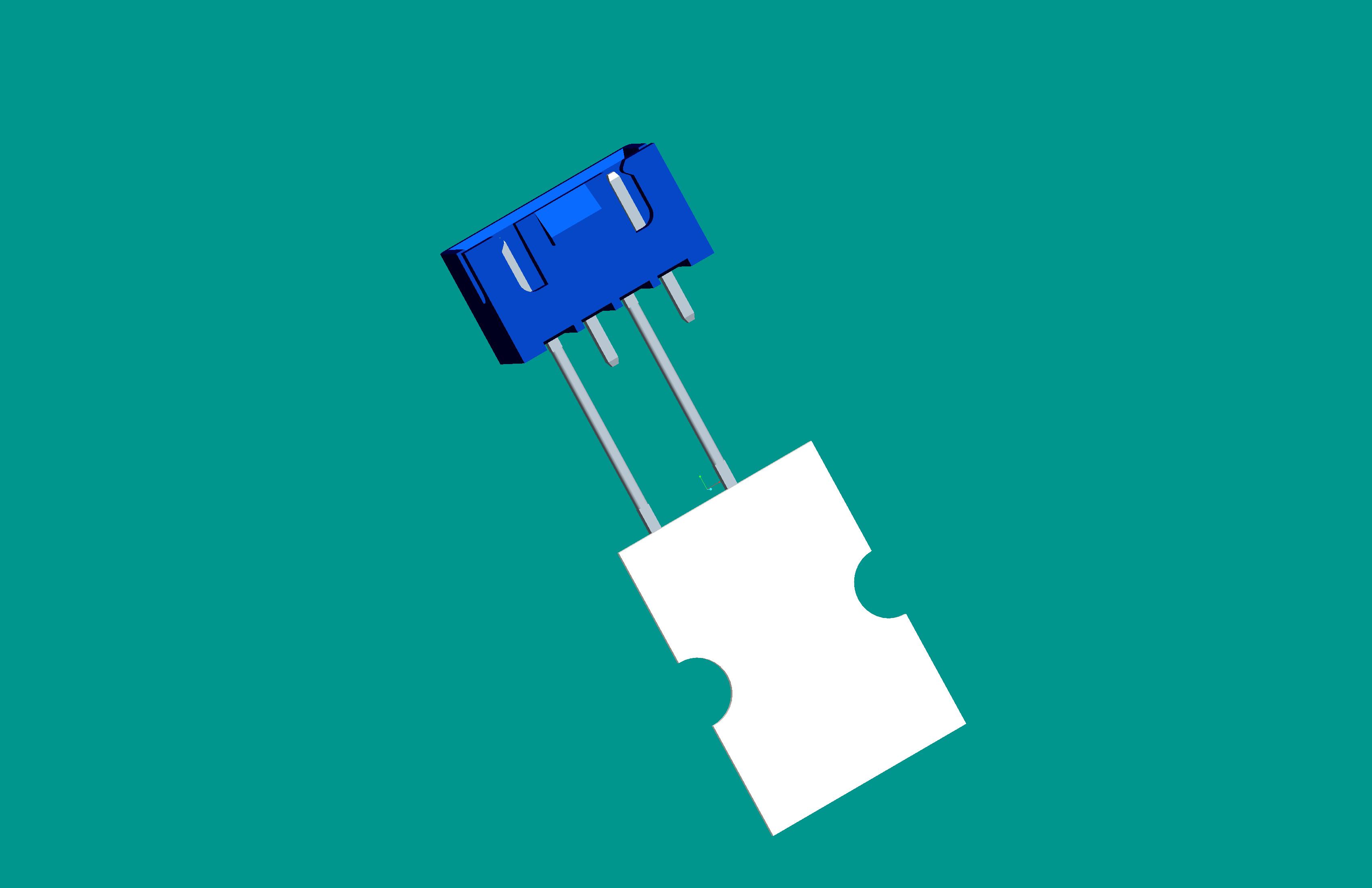 XH-4A(帶扣)立式針座藍色/編帶(步距12.7,2、4長針，反向，10mm，短針外漏長2.9mm)PA66